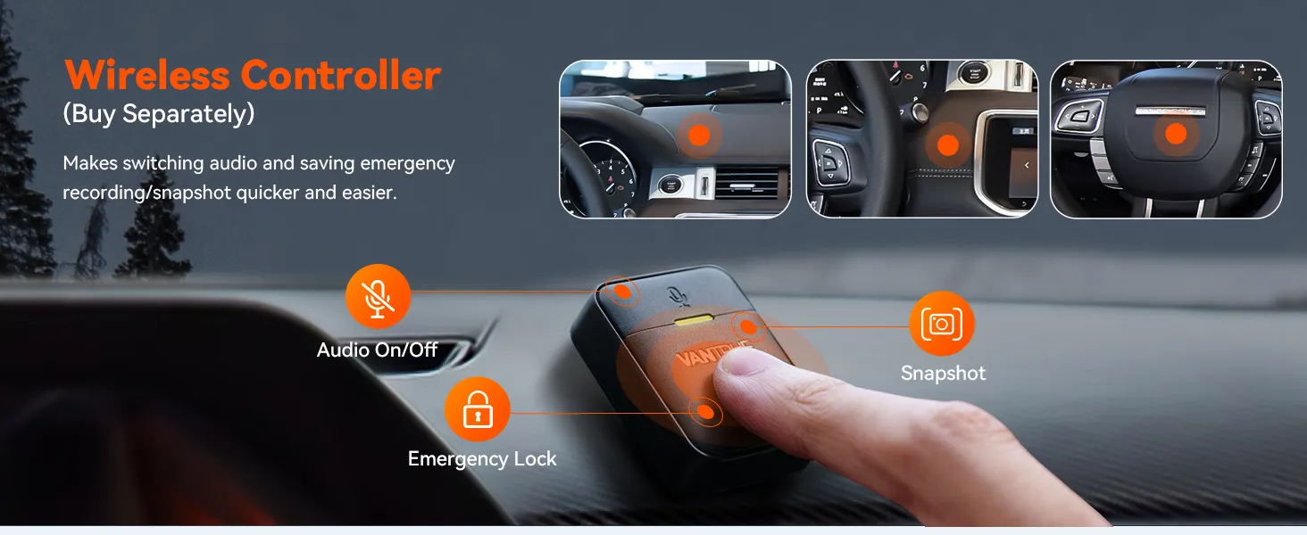 Vantrue 360&deg; Dash Cam WiFi 2.7K Black Box Android IOS APP 5GHz GPS Parking Sensors for Cars  DVR  Camera for Vehicle