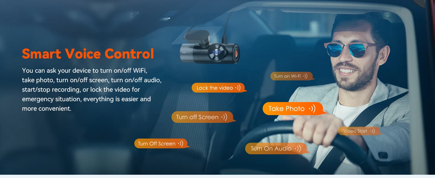 Vantrue 360&deg; Dash Cam WiFi 2.7K Black Box Android IOS APP 5GHz GPS Parking Sensors for Cars  DVR  Camera for Vehicle