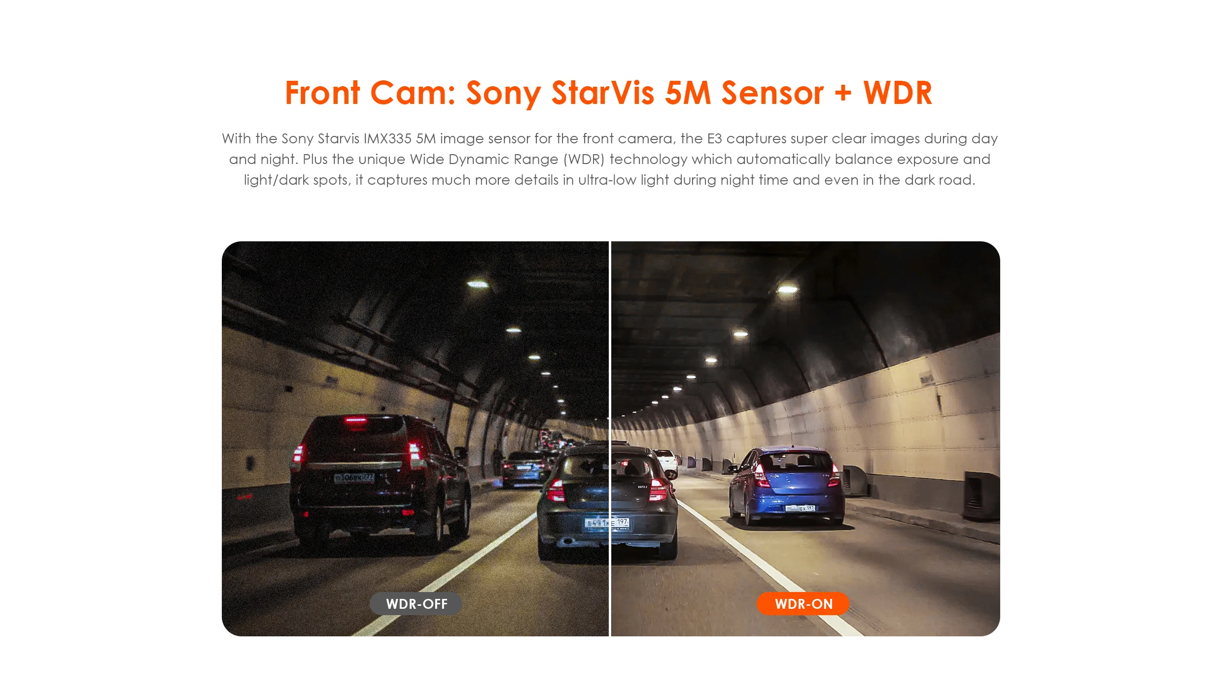 Vantrue E3 3 Channel Dash Cam 2.5K Front and Rear Inside Built-in WiFi GPS,Car Camera with Voice Control
