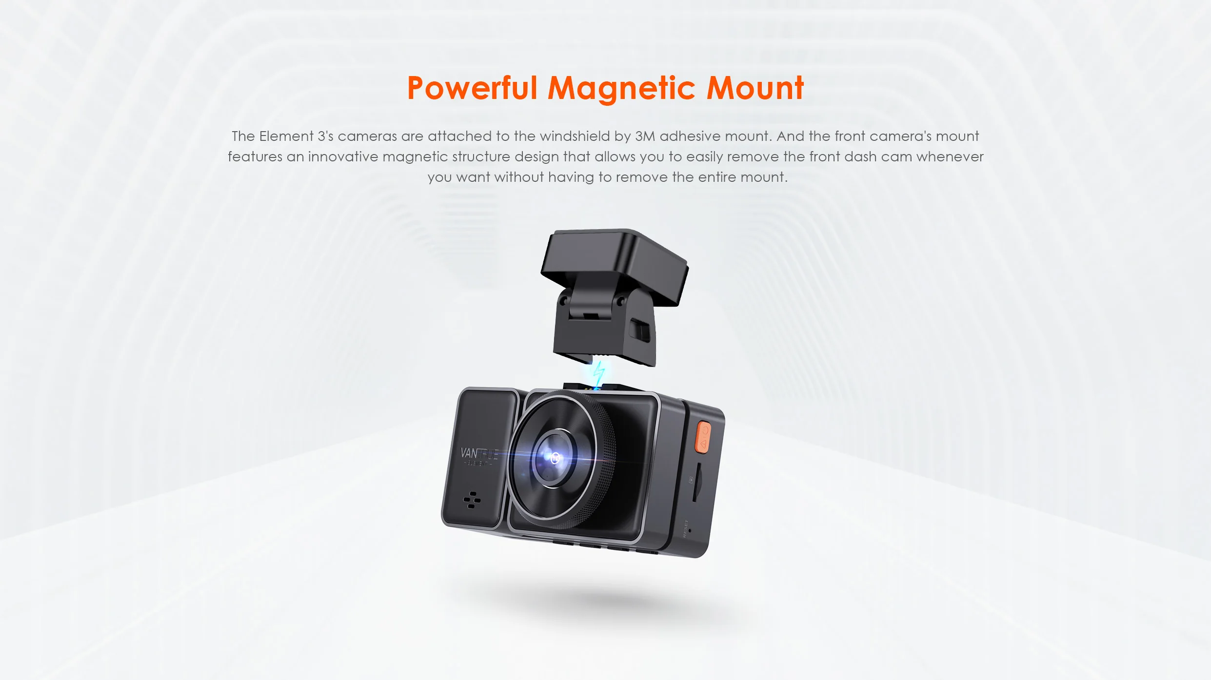 Vantrue E3 3 Channel Dash Cam 2.5K Front and Rear Inside Built-in WiFi GPS,Car Camera with Voice Control