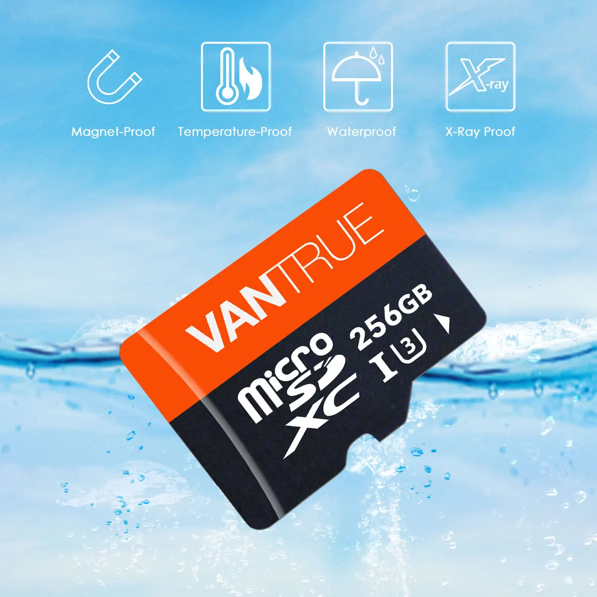Vantrue 128G 256G U3 V30 Class 10 4K UHD Video High Speed Transfer TF SD Card Desgin for Car Dash Cam GPS navigation