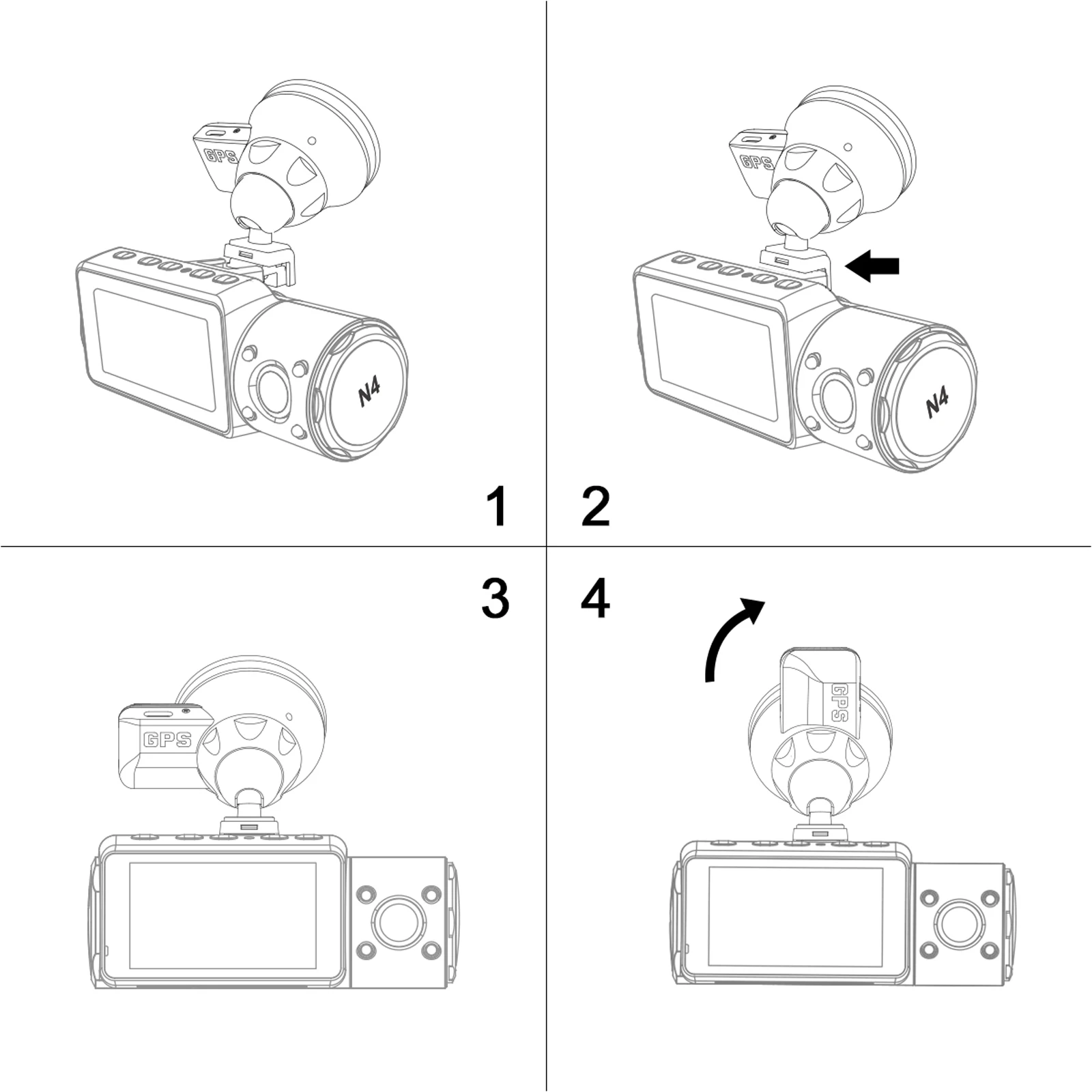 Vantrue Dash Cam GPS Receiver Module Type C&Mini USB Port Car Suction Cup Mount for Windows and Mac