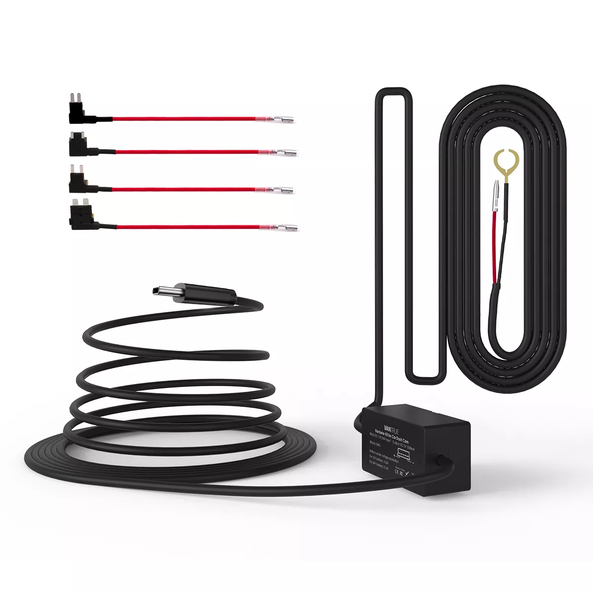 Vantrue 11.5ft TypeC Mini USB 12V 24V to 5V Hardwire Kit with Mini,ACS,ATO,Micro2 Low Voltage Protection for N4/N2s/X4S/N2pro/E1 Vantrue 11.5ft TypeC Mini USB 12V 24V to 5V Hardwire Kit with Mini,ACS,ATO,Micro2 Low Voltage Protection for N4/N2s/X4S/N2pro/E1