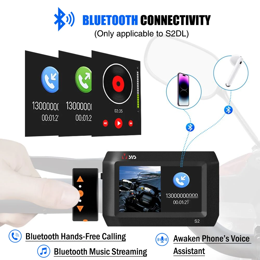 VSYS 2 Channel Motorcycle DVR Dash Cam S2 SONY Starvis 1080P Bluetooth TPMS Parking Mode Waterproof Motorbike Camera Recorder VSYS 2 Channel Motorcycle DVR Dash Cam S2 SONY Starvis 1080P Bluetooth TPMS Parking Mode Waterproof Motorbike Camera Recorder